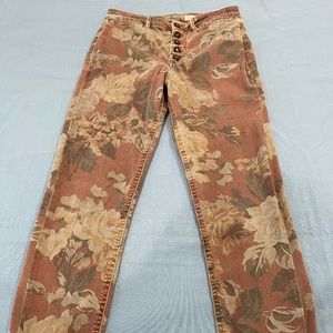 Anthropologie Pilcro High-Rise Slim Floral Pants, Size 27